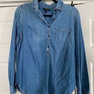 J. Crew denim tunic top with buttons size 4